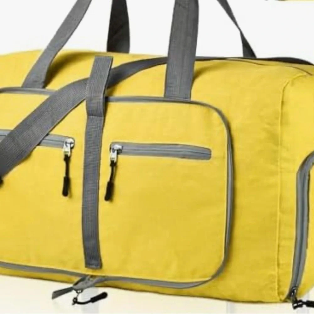 DIMAYAR Yellow and Gray Unisex Duffel Travel Bag